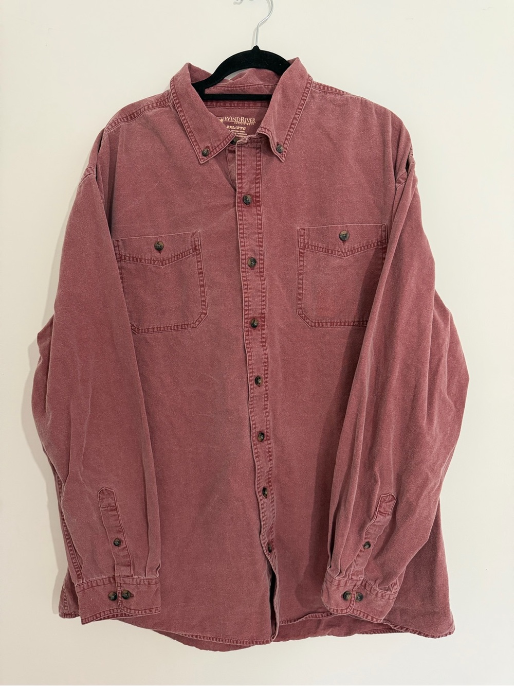 Distressed Sun-Faded Button-Down Shirt